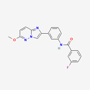 molecular formula C20H15FN4O2 B6493043 3-fluoro-N-(3-{6-methoxyimidazo[1,2-b]pyridazin-2-yl}phenyl)benzamide CAS No. 955537-96-9