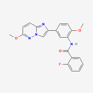2-fluoro-N-(2-methoxy-5-{6-methoxyimidazo[1,2-b]pyridazin-2-yl}phenyl)benzamide
