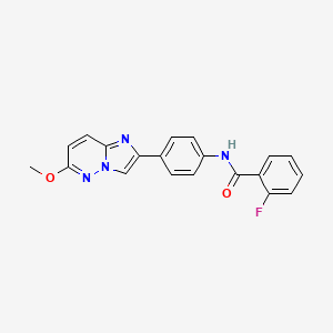 molecular formula C20H15FN4O2 B6493057 2-fluoro-N-(4-{6-methoxyimidazo[1,2-b]pyridazin-2-yl}phenyl)benzamide CAS No. 955539-10-3