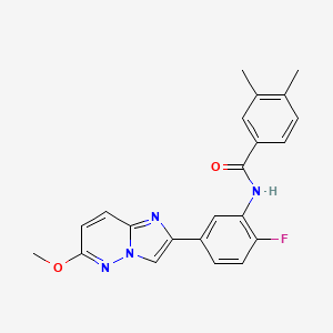 N-(2-fluoro-5-{6-methoxyimidazo[1,2-b]pyridazin-2-yl}phenyl)-3,4-dimethylbenzamide