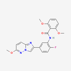 N-(2-fluoro-5-{6-methoxyimidazo[1,2-b]pyridazin-2-yl}phenyl)-2,6-dimethoxybenzamide