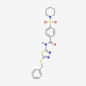 N-[5-(benzylsulfanyl)-1,3,4-thiadiazol-2-yl]-4-(piperidine-1-sulfonyl)benzamide