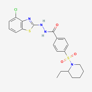 molecular formula C21H23ClN4O3S2 B6493123 N'-(4-chloro-1,3-benzothiazol-2-yl)-4-[(2-ethylpiperidin-1-yl)sulfonyl]benzohydrazide CAS No. 851979-38-9