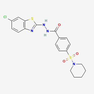 N'-(6-chloro-1,3-benzothiazol-2-yl)-4-(piperidine-1-sulfonyl)benzohydrazide