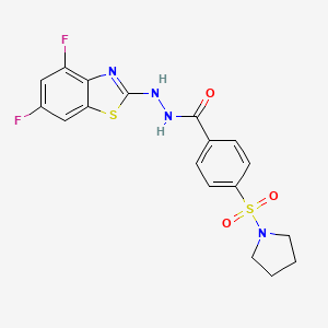 N'-(4,6-difluoro-1,3-benzothiazol-2-yl)-4-(pyrrolidine-1-sulfonyl)benzohydrazide