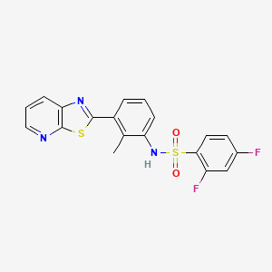molecular formula C19H13F2N3O2S2 B6493166 2,4-difluoro-N-(2-methyl-3-{[1,3]thiazolo[5,4-b]pyridin-2-yl}phenyl)benzene-1-sulfonamide CAS No. 912625-10-6