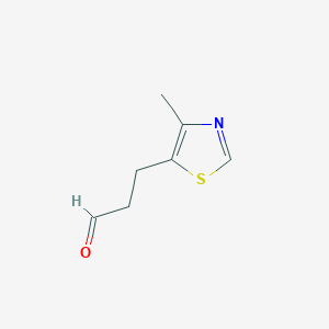 molecular formula C7H9NOS B064932 5-Thiazolepropanal, 4-methyl- CAS No. 165685-93-8