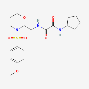 B6493349 N-cyclopentyl-N'-{[3-(4-methoxybenzenesulfonyl)-1,3-oxazinan-2-yl]methyl}ethanediamide CAS No. 869071-48-7