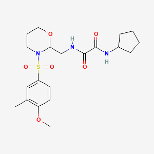 B6493397 N-cyclopentyl-N'-{[3-(4-methoxy-3-methylbenzenesulfonyl)-1,3-oxazinan-2-yl]methyl}ethanediamide CAS No. 872985-86-9