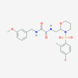 B6493421 N-{[3-(4-fluoro-2-methylbenzenesulfonyl)-1,3-oxazinan-2-yl]methyl}-N'-[(3-methoxyphenyl)methyl]ethanediamide CAS No. 872987-28-5