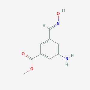 molecular formula C9H10N2O3 B064938 Methyl 3-amino-5-[(E)-hydroxyiminomethyl]benzoate CAS No. 183430-98-0