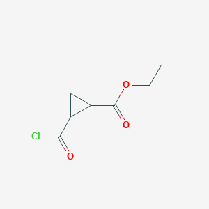 molecular formula C7H9ClO3 B064939 Cyclopropanecarboxylic acid,2-(chlorocarbonyl)-,ethyl ester(9ci) CAS No. 178687-20-2