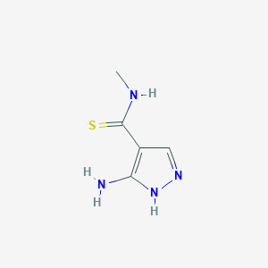 molecular formula C5H8N4S B064942 3-amino-N-methyl-1H-pyrazole-4-carbothioamide CAS No. 178556-83-7