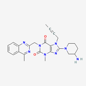 molecular formula C25H28N8O2 B6496335 8-(3-aminopiperidin-1-yl)-7-(but-2-yn-1-yl)-3-methyl-1-((4-methylquinazolin-2-yl)methyl)-1H-purine-2,6(3H,7H)-dione CAS No. 1383917-84-7