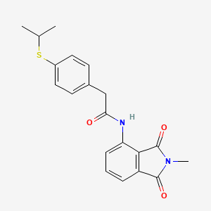 molecular formula C20H20N2O3S B6496343 N-(2-methyl-1,3-dioxo-2,3-dihydro-1H-isoindol-4-yl)-2-[4-(propan-2-ylsulfanyl)phenyl]acetamide CAS No. 955601-58-8