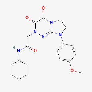 molecular formula C20H25N5O4 B6496384 N-cyclohexyl-2-[8-(4-methoxyphenyl)-3,4-dioxo-2H,3H,4H,6H,7H,8H-imidazo[2,1-c][1,2,4]triazin-2-yl]acetamide CAS No. 941995-92-2
