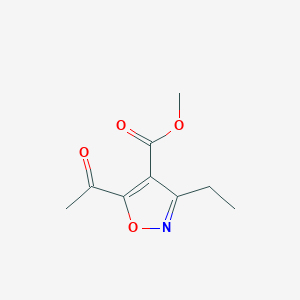 molecular formula C9H11NO4 B064965 Methyl 5-acetyl-3-ethylisoxazole-4-carboxylate CAS No. 175277-79-9