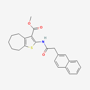 molecular formula C23H23NO3S B6496676 methyl 2-[2-(naphthalen-2-yl)acetamido]-4H,5H,6H,7H,8H-cyclohepta[b]thiophene-3-carboxylate CAS No. 955817-04-6