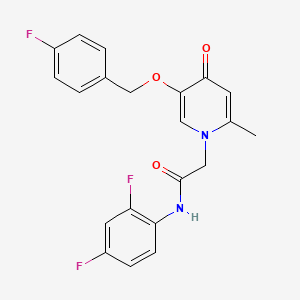 molecular formula C21H17F3N2O3 B6496864 N-(2,4-difluorophenyl)-2-{5-[(4-fluorophenyl)methoxy]-2-methyl-4-oxo-1,4-dihydropyridin-1-yl}acetamide CAS No. 946254-12-2