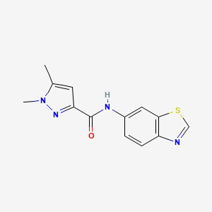 molecular formula C13H12N4OS B6497103 N-(1,3-benzothiazol-6-yl)-1,5-dimethyl-1H-pyrazole-3-carboxamide CAS No. 1014092-51-3
