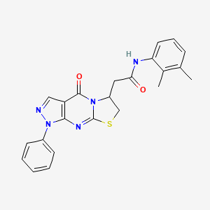 molecular formula C23H21N5O2S B6497124 N-(2,3-dimethylphenyl)-2-{2-oxo-6-phenyl-10-thia-1,5,6,8-tetraazatricyclo[7.3.0.0^{3,7}]dodeca-3(7),4,8-trien-12-yl}acetamide CAS No. 946228-78-0