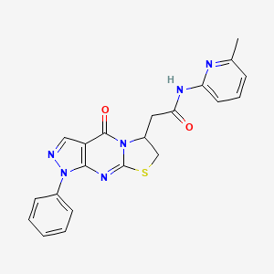 molecular formula C21H18N6O2S B6497133 N-(6-methylpyridin-2-yl)-2-{2-oxo-6-phenyl-10-thia-1,5,6,8-tetraazatricyclo[7.3.0.0^{3,7}]dodeca-3(7),4,8-trien-12-yl}acetamide CAS No. 946255-94-3