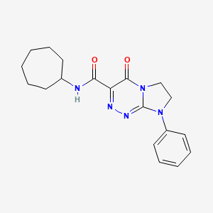 N-cycloheptyl-4-oxo-8-phenyl-4H,6H,7H,8H-imidazo[2,1-c][1,2,4]triazine-3-carboxamide