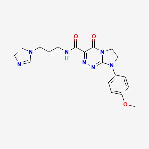 N-[3-(1H-imidazol-1-yl)propyl]-8-(4-methoxyphenyl)-4-oxo-4H,6H,7H,8H-imidazo[2,1-c][1,2,4]triazine-3-carboxamide