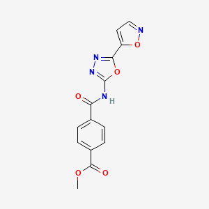molecular formula C14H10N4O5 B6497236 methyl 4-{[5-(1,2-oxazol-5-yl)-1,3,4-oxadiazol-2-yl]carbamoyl}benzoate CAS No. 952868-39-2