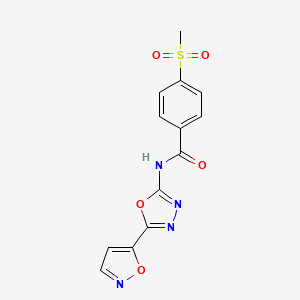 4-methanesulfonyl-N-[5-(1,2-oxazol-5-yl)-1,3,4-oxadiazol-2-yl]benzamide