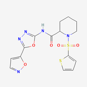 N-[5-(1,2-oxazol-5-yl)-1,3,4-oxadiazol-2-yl]-1-(thiophene-2-sulfonyl)piperidine-2-carboxamide