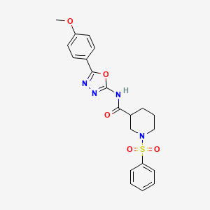 1-(benzenesulfonyl)-N-[5-(4-methoxyphenyl)-1,3,4-oxadiazol-2-yl]piperidine-3-carboxamide