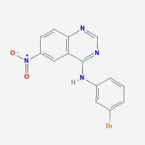 molecular formula C14H9BrN4O2 B064973 N-(3-Bromophenyl)-6-nitroquinazolin-4-amine CAS No. 169205-77-0