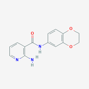 molecular formula C14H13N3O3 B6497330 2-amino-N-(2,3-dihydro-1,4-benzodioxin-6-yl)pyridine-3-carboxamide CAS No. 1368196-25-1