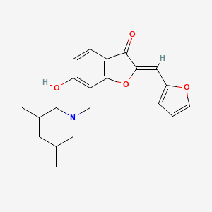 molecular formula C21H23NO4 B6497398 (2Z)-7-[(3,5-dimethylpiperidin-1-yl)methyl]-2-[(furan-2-yl)methylidene]-6-hydroxy-2,3-dihydro-1-benzofuran-3-one CAS No. 896820-49-8