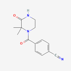 molecular formula C14H15N3O2 B6497451 4-(2,2-dimethyl-3-oxopiperazine-1-carbonyl)benzonitrile CAS No. 952897-44-8