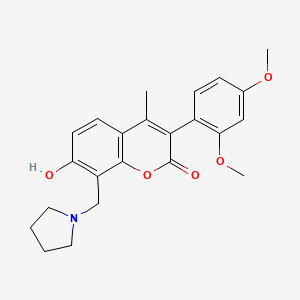 3-(2,4-dimethoxyphenyl)-7-hydroxy-4-methyl-8-[(pyrrolidin-1-yl)methyl]-2H-chromen-2-one