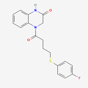molecular formula C18H17FN2O2S B6497489 4-{4-[(4-fluorophenyl)sulfanyl]butanoyl}-1,2,3,4-tetrahydroquinoxalin-2-one CAS No. 952887-76-2