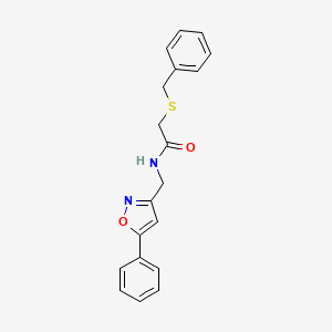 2-(benzylsulfanyl)-N-[(5-phenyl-1,2-oxazol-3-yl)methyl]acetamide