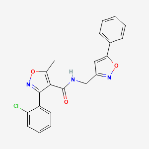 3-(2-chlorophenyl)-5-methyl-N-[(5-phenyl-1,2-oxazol-3-yl)methyl]-1,2-oxazole-4-carboxamide