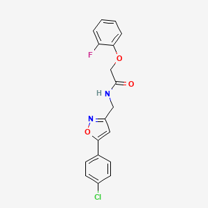molecular formula C18H14ClFN2O3 B6497570 N-{[5-(4-chlorophenyl)-1,2-oxazol-3-yl]methyl}-2-(2-fluorophenoxy)acetamide CAS No. 946344-82-7