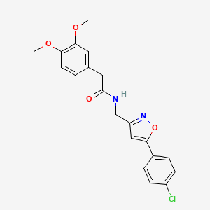 molecular formula C20H19ClN2O4 B6497574 N-{[5-(4-chlorophenyl)-1,2-oxazol-3-yl]methyl}-2-(3,4-dimethoxyphenyl)acetamide CAS No. 953009-46-6
