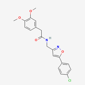 N-{[5-(4-chlorophenyl)-1,2-oxazol-3-yl]methyl}-2-(3,4-dimethoxyphenyl)acetamide
