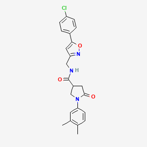 N-{[5-(4-chlorophenyl)-1,2-oxazol-3-yl]methyl}-1-(3,4-dimethylphenyl)-5-oxopyrrolidine-3-carboxamide