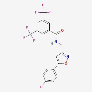 molecular formula C19H11F7N2O2 B6497592 N-{[5-(4-fluorophenyl)-1,2-oxazol-3-yl]methyl}-3,5-bis(trifluoromethyl)benzamide CAS No. 953181-21-0