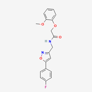 molecular formula C19H17FN2O4 B6497607 N-{[5-(4-fluorophenyl)-1,2-oxazol-3-yl]methyl}-2-(2-methoxyphenoxy)acetamide CAS No. 952963-92-7