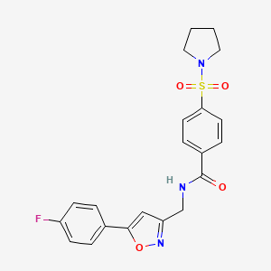 N-{[5-(4-fluorophenyl)-1,2-oxazol-3-yl]methyl}-4-(pyrrolidine-1-sulfonyl)benzamide