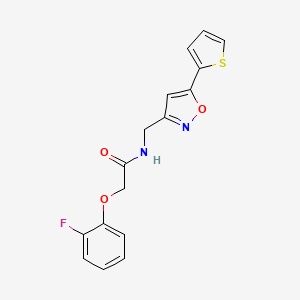 2-(2-fluorophenoxy)-N-{[5-(thiophen-2-yl)-1,2-oxazol-3-yl]methyl}acetamide