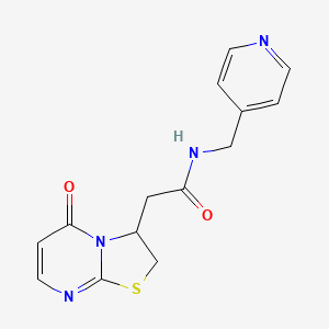 2-{5-oxo-2H,3H,5H-[1,3]thiazolo[3,2-a]pyrimidin-3-yl}-N-[(pyridin-4-yl)methyl]acetamide