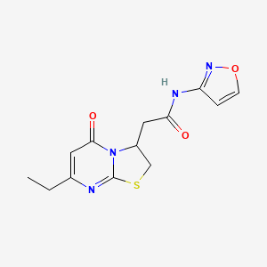 B6497819 2-{7-ethyl-5-oxo-2H,3H,5H-[1,3]thiazolo[3,2-a]pyrimidin-3-yl}-N-(1,2-oxazol-3-yl)acetamide CAS No. 953185-00-7